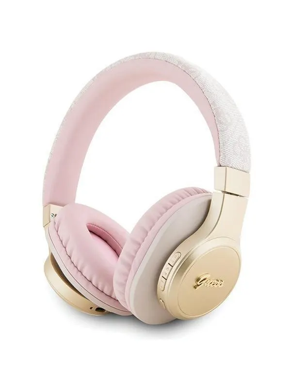 GUESS Bluetooth on-ear headphones GUBH604GEMP pink/pink 4G Script