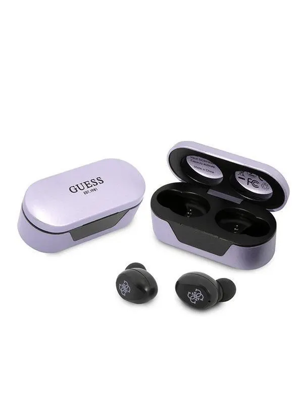 GUESS GUTWST31EU TWS Bluetooth headphones + docking station purple/purple