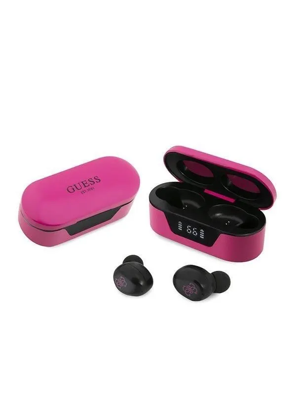 GUESS GUTWST31EM TWS Bluetooth headphones + magenta docking station