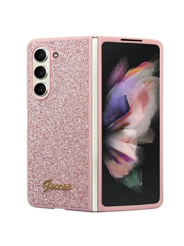 GUESS Glitter Script case for Samsung Galaxy Z Fold 5 - pink