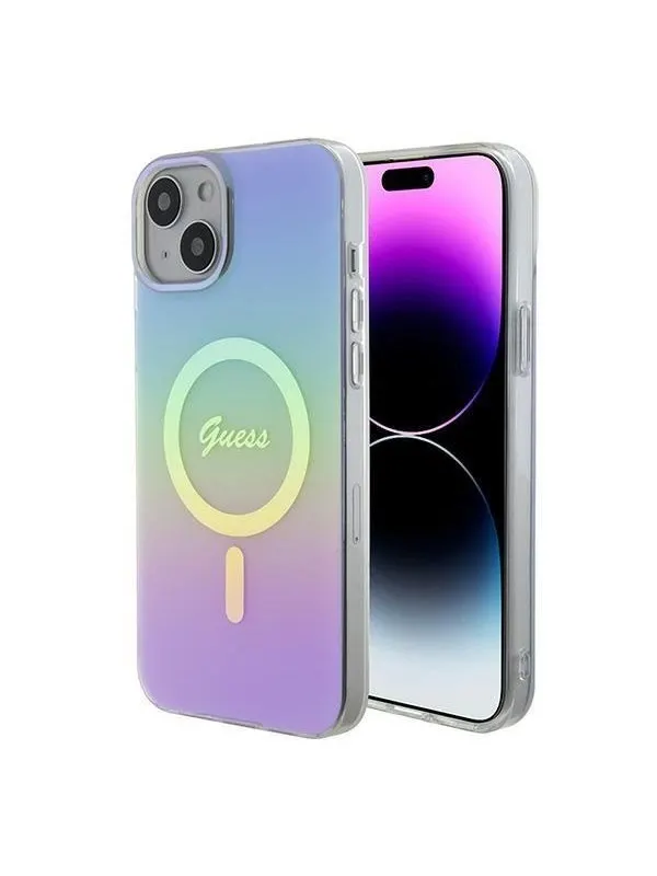 GUESS IML Iridescent MagSafe case for iPhone 15 Plus - purple