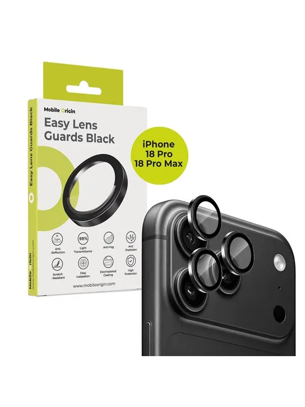 Mobile Origin Easy Lens Guards iPhone 18 Pro/18 Pro Max - Black