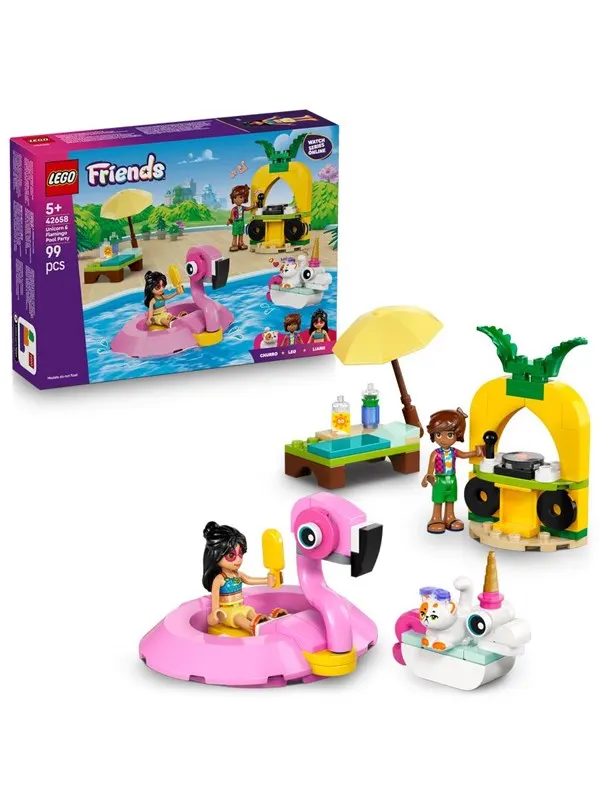 LEGO Friends 42658 Poolparty med enhörning och flamingo