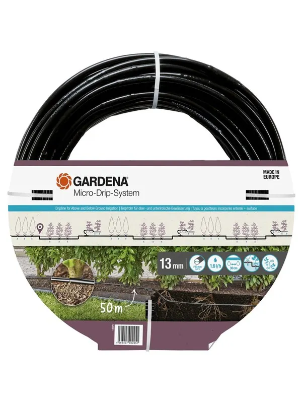 Gardena Droppslang 1,6 l/h för ovan och under jord (50 m)