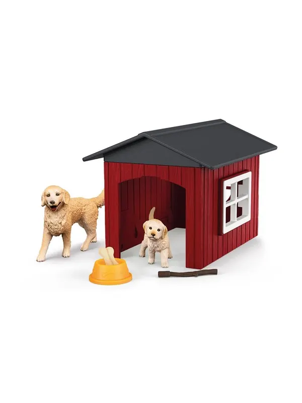 Schleich Hundkennel med 2 golden retrievers