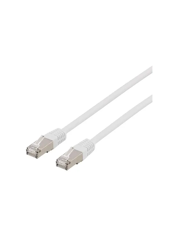 Deltaco patch cable - 2 m - white - Vit - 2m