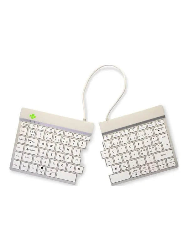 R-Go Tools R-Go Split Break - keyboard - with integrated break indicator - QWERTY - Nordic - white - Tangentbord - Nordisk - Vit