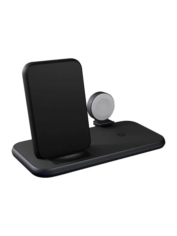 ZENS 4 in 1 Stand+Watch Wireless Charger Aluminium - Black