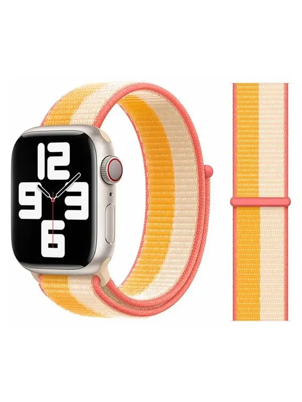 Lippa Apple Watch nylon strap 38/40/41 - White/Yellow