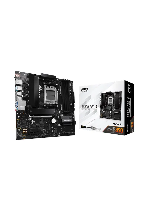 ASRock B850M Pro-A Moderkort - AMD B850 - AMD AM5 - DDR5 RAM - Micro-ATX