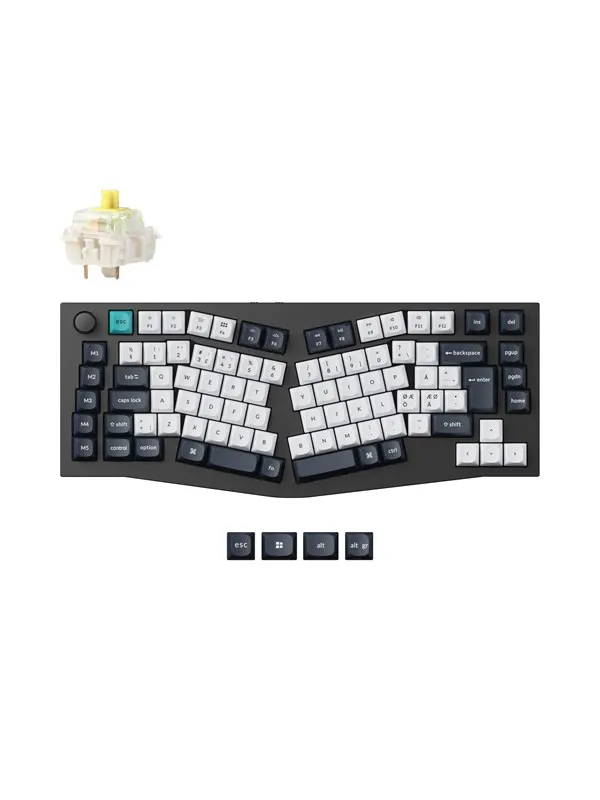 Keychron Q10 MAX 75% (Alice Layout) - Gateron Jupiter Banana - Gaming Keyboard - Utan numpad - Nordisk - Blå