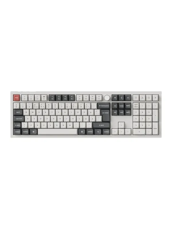 Keychron Q6 Ultra 100% 8K Wireless Tri-Mode - POM Red - Gaming Tangentbord - Nordisk - Vit