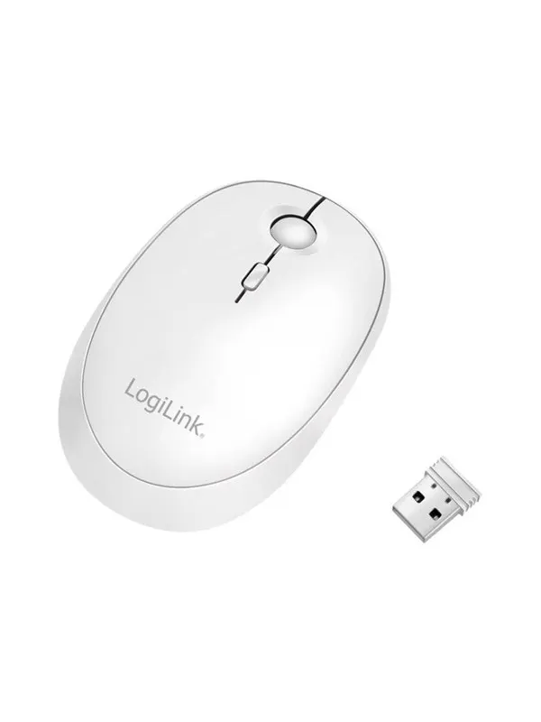 LogiLink Wireless &amp; Bluetooth dual mouse 2.4 GHz 800/1200/1600 dpi white - Mouse - Optic - Vit