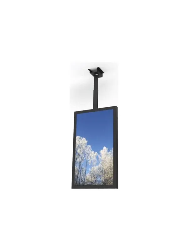 HI-ND mounting component - portrait - for digital signage LCD panel - black RAL 9005 - Max - recommended for 49"