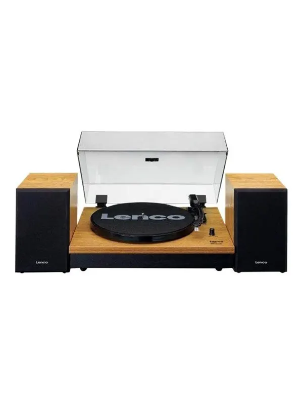 Lenco LS-300WD - Record Player with Bluetooth® and two separate speakers - Wood - Skivspelare Brown
