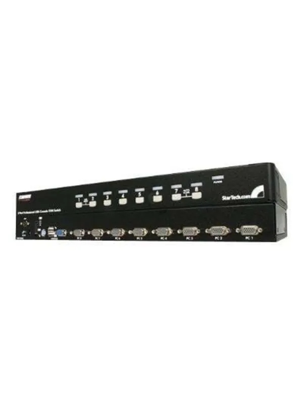 StarTech.com 8 Port 1U rackmonterad USB PS / 2 KVM-switch med OSD - KVM-switch - 8 portar