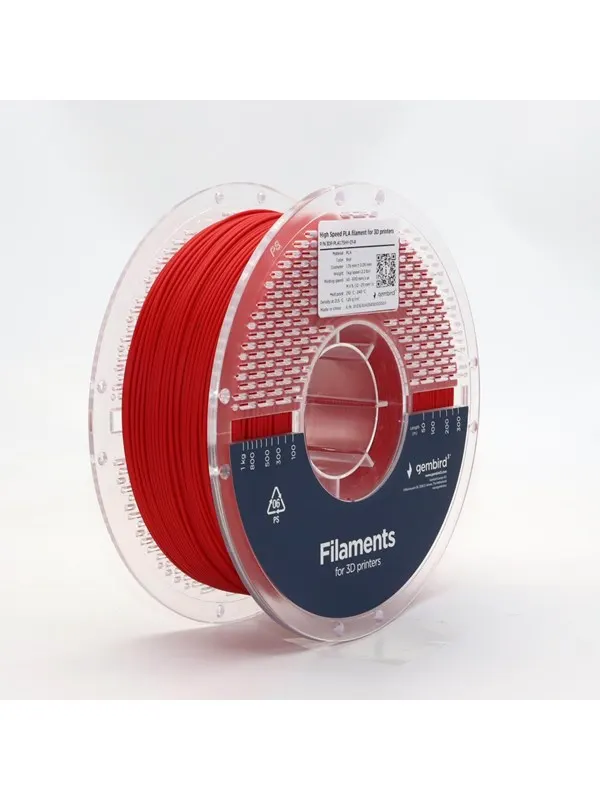 Gembird High Speed PLA filament - Röd - 1.75mm ø - 1 kg