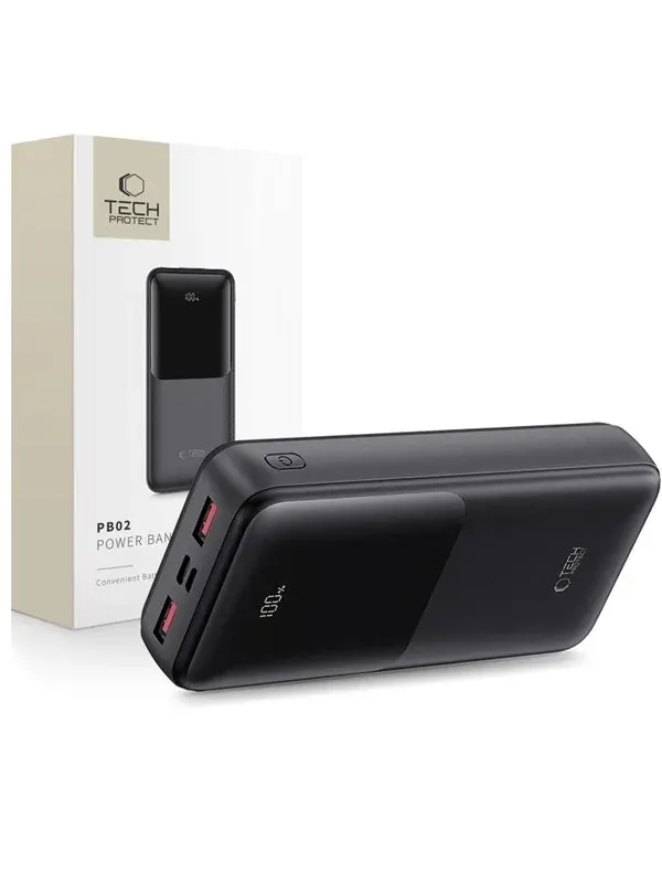 Tech-Protect PB02 20000mAh 22.5W - Black - 20000 mAh