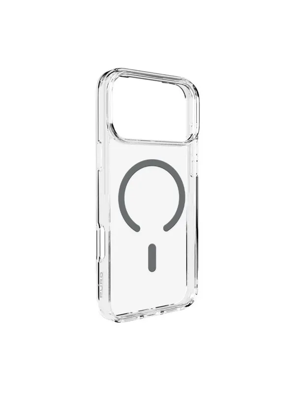 Puro Lite Mag TPU+PC Case Compatible with MagSafe for iPhone 17 Pro Max - Transparent with Gray Ring