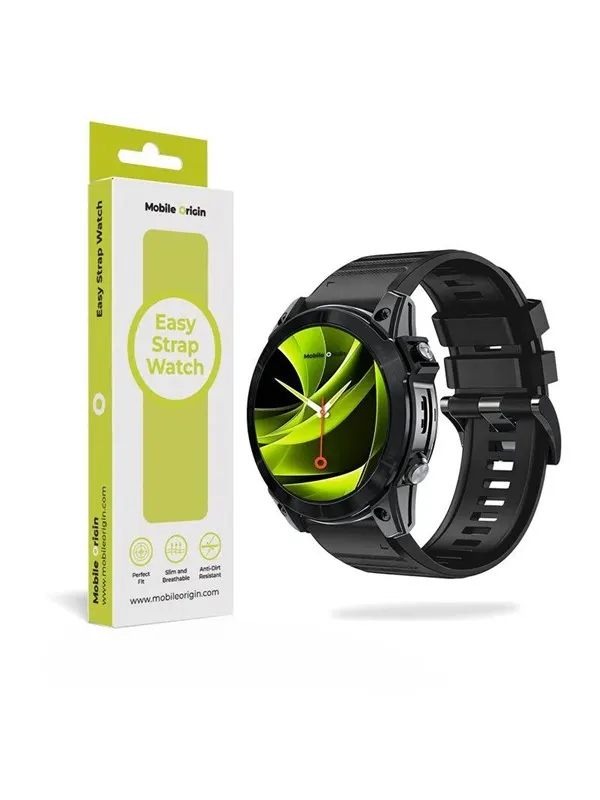Mobile Origin Easy Strap Silicone Watch 20mm Black
