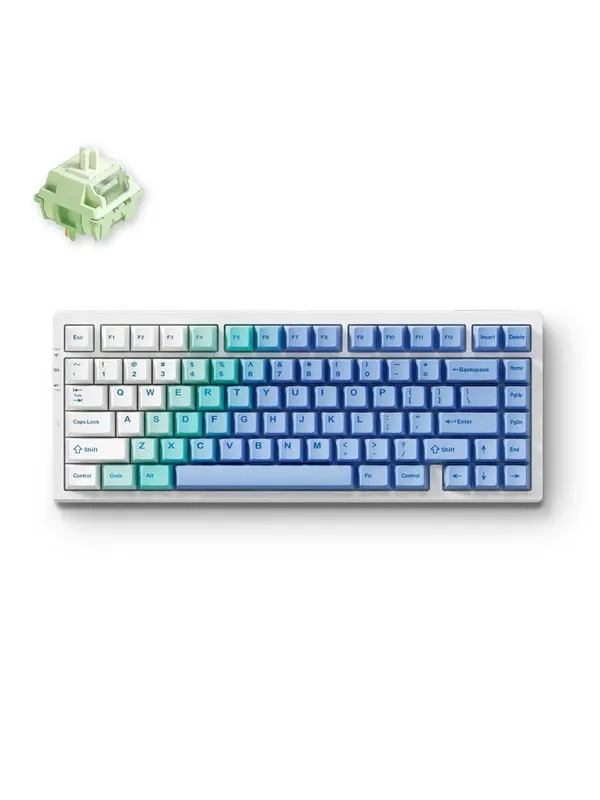 MCHOSE G75 Pro Wireless Gasket Mounted - Arctic Snow - Gaming Keyboard - Utan numpad - Engelska (US) - Blå
