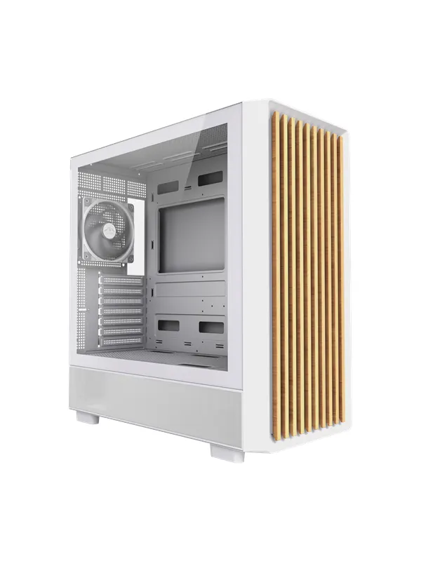 DUTZO C740 Airflow Wood - Chassi - Miditower - Vit