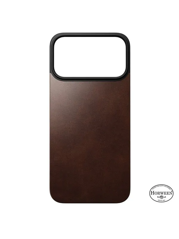 Nomad - Magnetic Leather Back - iPhone 17 Pro Max | Rustic Brown | Horween | Mag