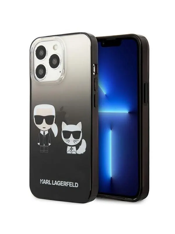 Karl Lagerfeld Gradient Ikonik Karl&Choupette Case for iPhone 13 Pro / iPhone 13 - Black