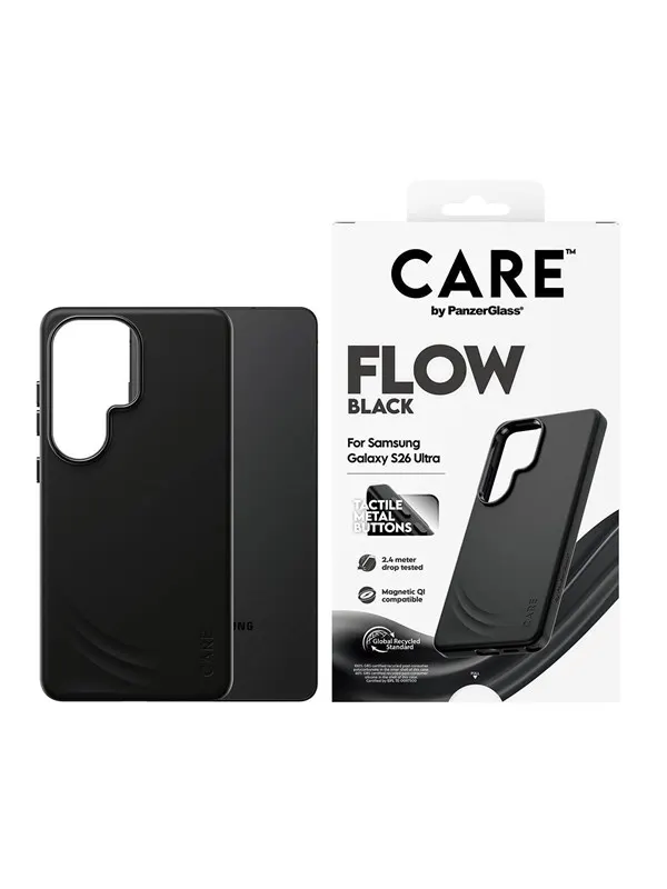 CARE by PanzerGlass Flow Case Black w. Qi Samsung Galaxy S26 Ultra