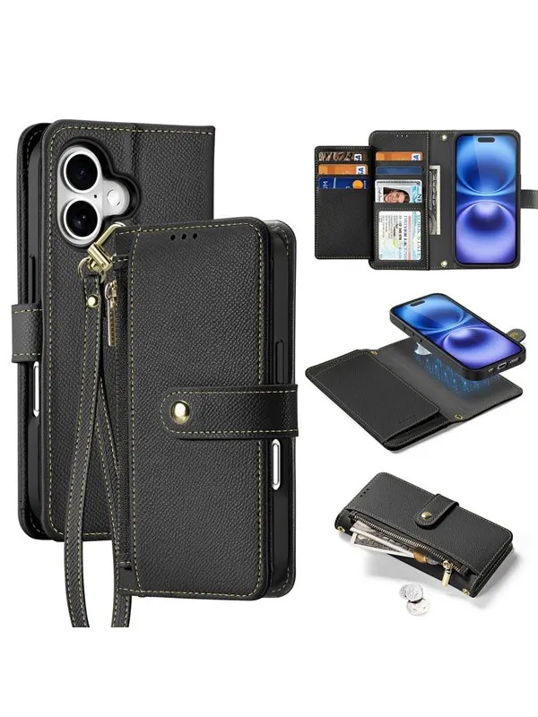 Dux Ducis Lava Leather Case for iPhone 16 - Black