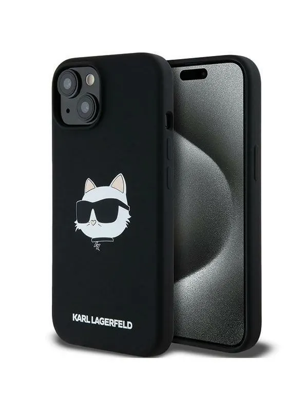 Karl Lagerfeld Silicone Choupette Head MagSafe Case for iPhone 15 Plus / 14 Plus - Black