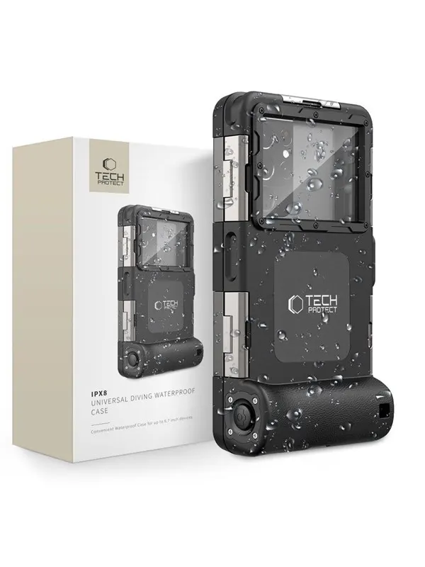 Tech-Protect  Waterproof Case IPX8 Waterproof for Smartphones 4.7-6.7" - Black