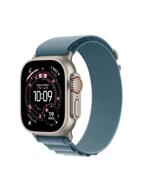 Apple Watch Ultra 3 GPS + Cellular 49mm Natural Titanium Case with Light Blue Alpine Loop - Small