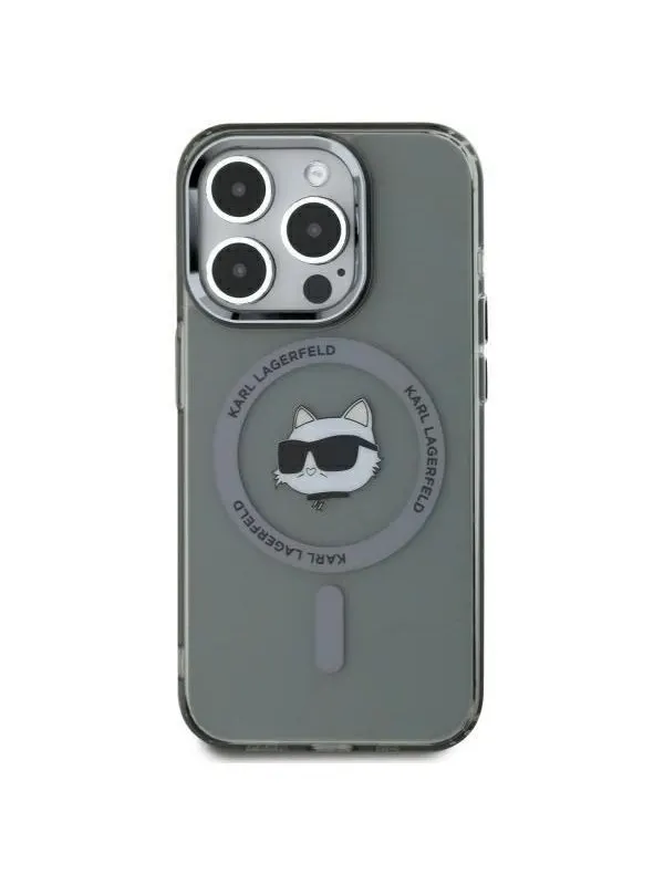 Karl Lagerfeld KLHMP15XHLSCHK iPhone 15 Pro Max 6.7" black/black hardcase IML Metal Choupette Head MagSafe