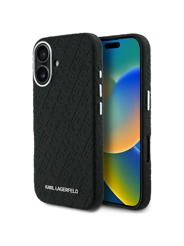 Karl Lagerfeld FW Stamped Karl MagSafe iPhone 16 Case - Black