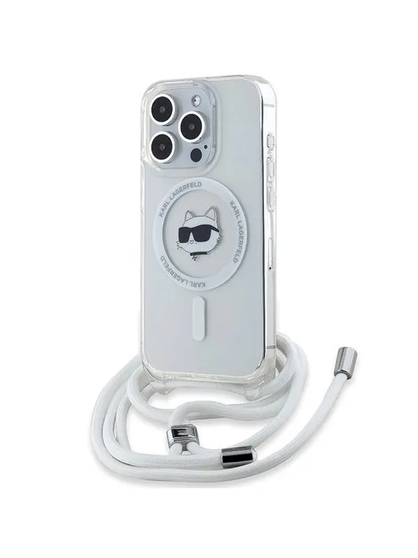 Karl Lagerfeld IML Choupette Head &amp; Cord MagSafe case for iPhone 15 Pro - transparent