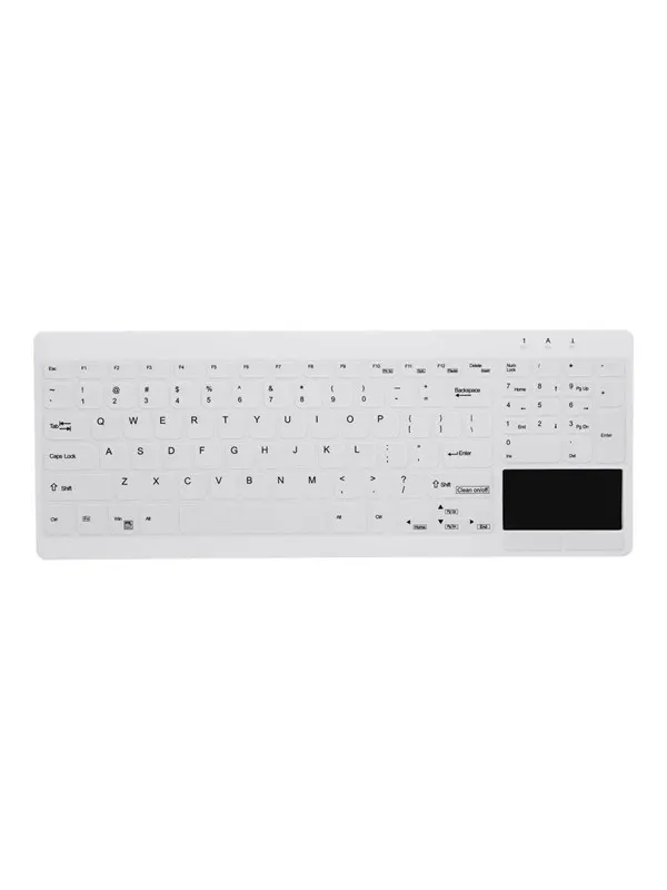 Cherry Active Key MedicalKey AK-C7412F - keyboard compact - with touchpad - QWERTY - Pan Nordic - white Input Device - Tangentbord - Nordisk - Vit