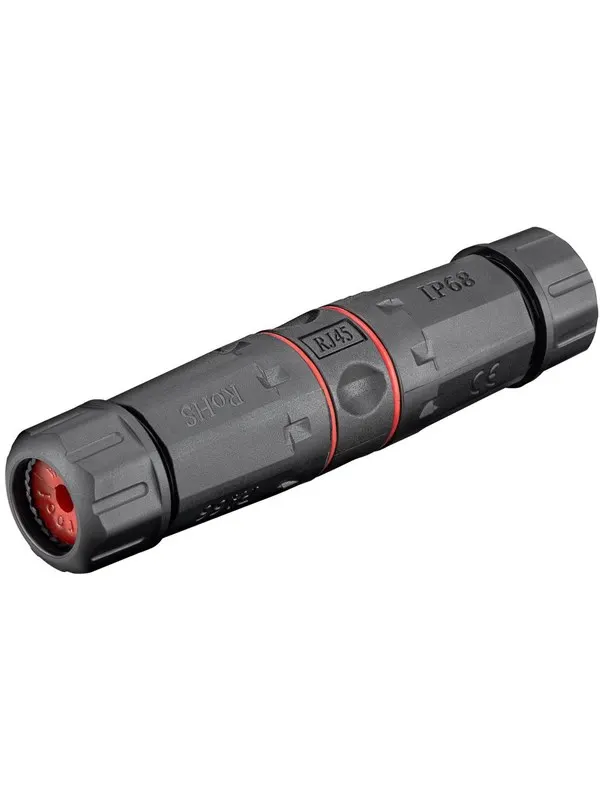 Pro Outdoor (IP68) LAN cable connector CAT 6 shielded - Svart
