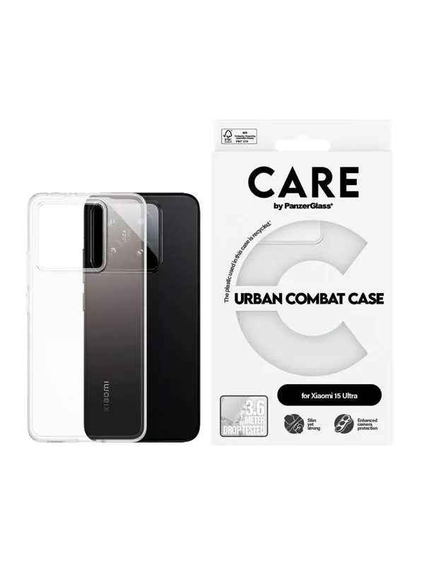 CARE by PanzerGlass Flagship Case Transparent Urban Combat w. Clear Frame Xiaomi 15 Ultra