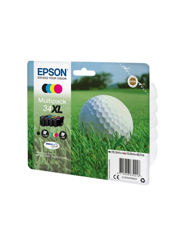 Epson 34XL - 4-Pack (Black Magenta Cyan Yellow) Ink