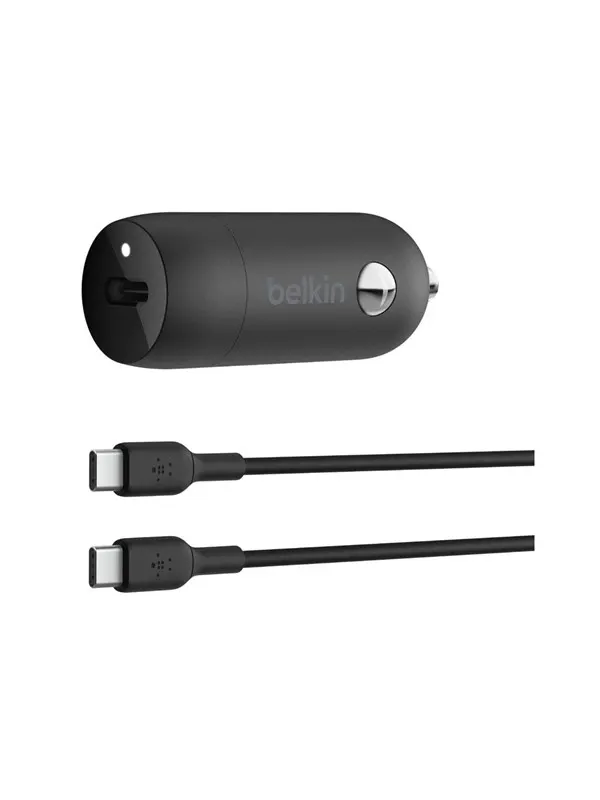 Belkin BoostCharge 30W USB-C Car Charger + USB-C to USB-C cable