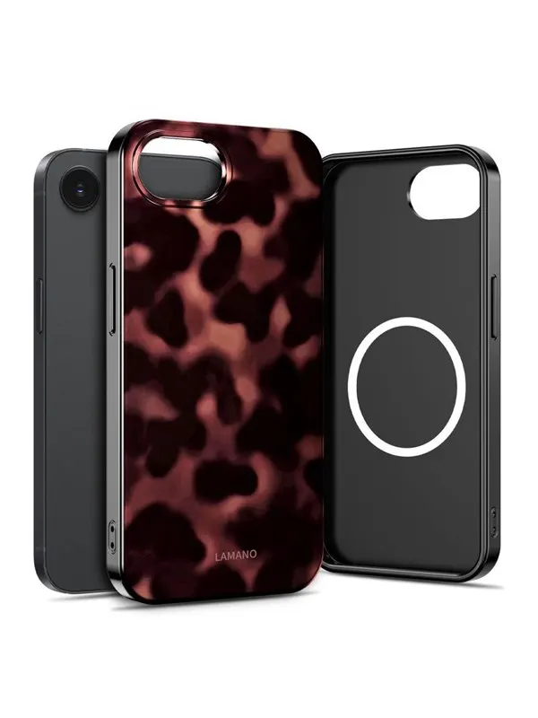 Tech-Protect Lamano MagSafe Case for iPhone 16e / 17e - Black & Brown