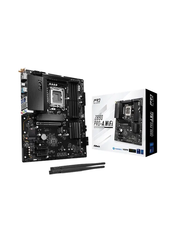ASRock Z890 PRO-A WIFI Moderkort - Intel Z890 - Intel LGA1851 - DDR5 RAM - ATX