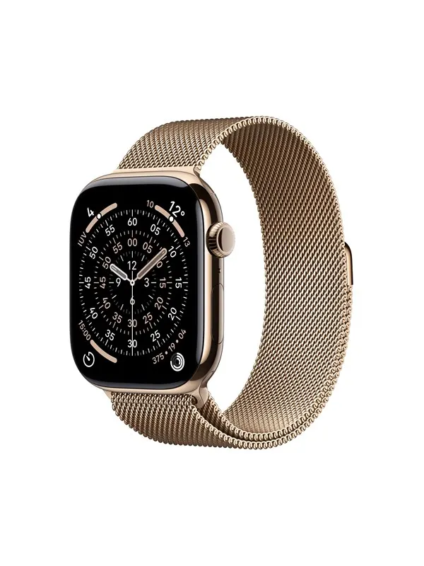 Apple Watch Series 11 GPS + Cellular 46mm Gold Titanium Case with Gold Milanese Loop - M/L