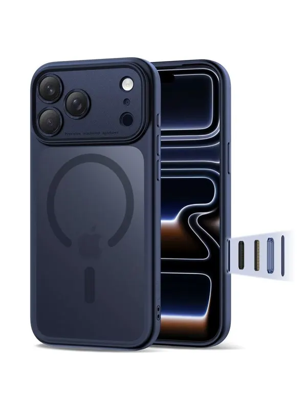 Tech-Protect Magpeak Magsafe CC Case for iPhone 17 Pro - Navy Matte