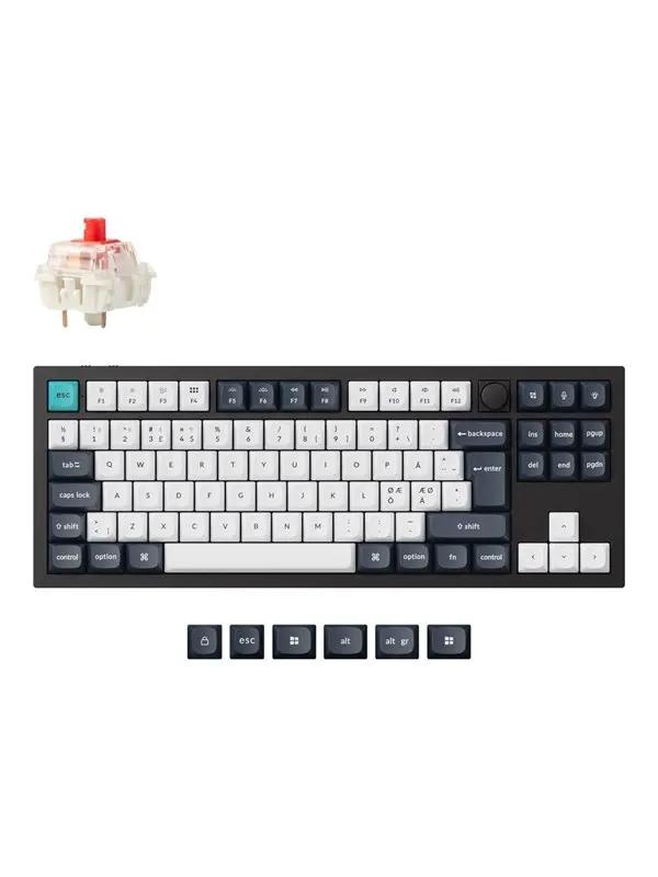 Keychron Q3 MAX 80% Knob Wireless Tri-Mode QMK/VIA - Gateron Jupiter Banana - ND - Gaming Keyboard - Utan numpad - Nordisk - Svart