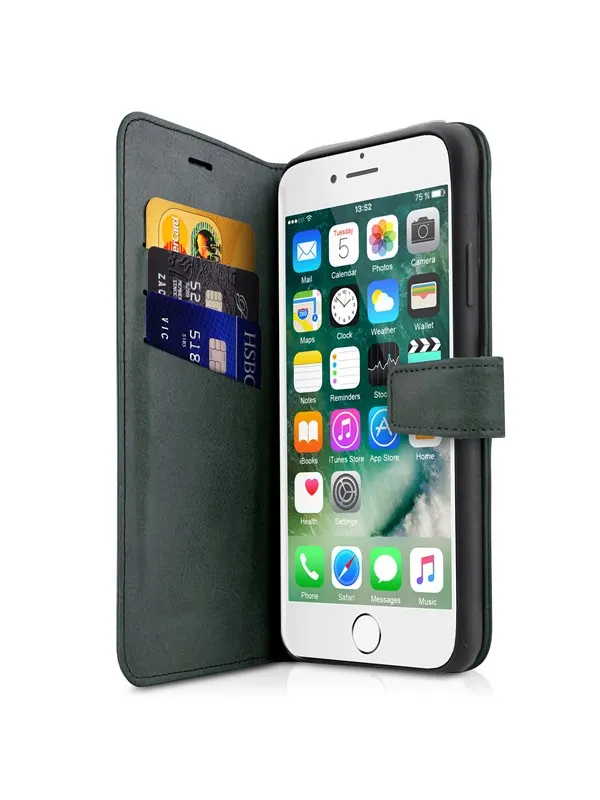 ITSKINS BOOK cover for iPhone 8 / 7 / 6s / 6®. Dark green