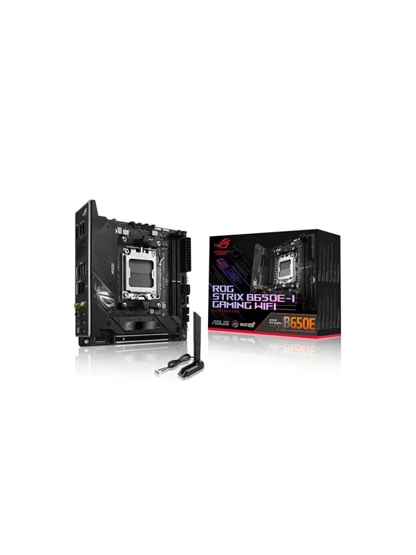 ASUS ROG STRIX B650E-I GAMING WIFI Moderkort - AMD B650 - AMD AM5 - DDR5 RAM - Mini-ITX