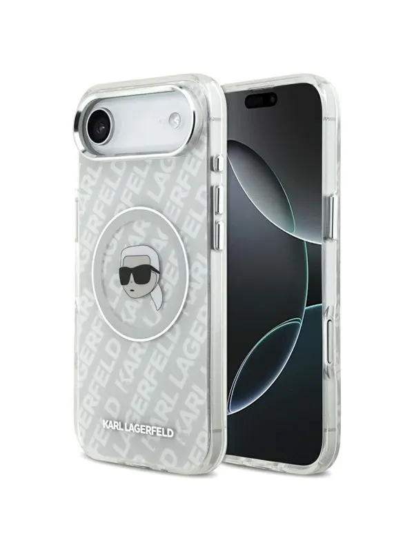 Karl Lagerfeld IML Karl Head Logo MagSafe iPhone Air Case - Gray