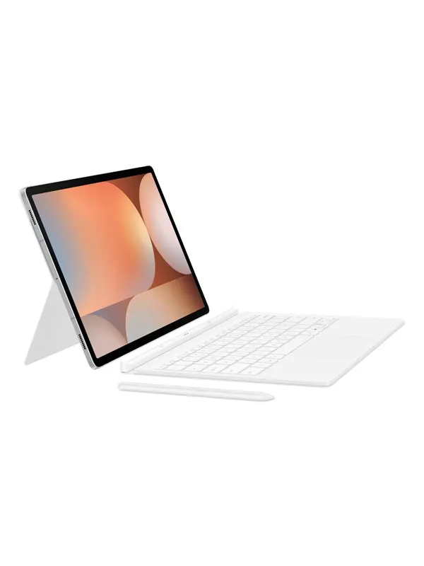 Samsung Galaxy Tab S10+ / Tab S9 FE+ / Tab S9+ - Book Cover Keyboard - White (English) - Tastatur & Folio set - Vit